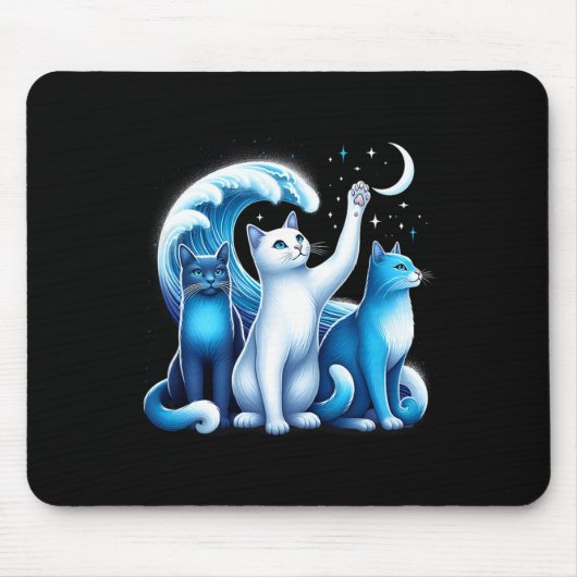 Harris Blue Cats Wave Kamala Funny für Katzen Lieb Mousepad (Vorne)