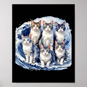 Harris Blue Cats Wave - Lustig für Katzenbesitzer  Poster
