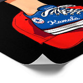 Harris Blue Stepping auf Red Mega Hat Poster (Ecke)