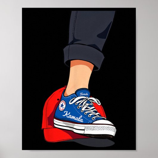 Harris Blue Stepping auf Red Mega Hat Poster (Vorne)