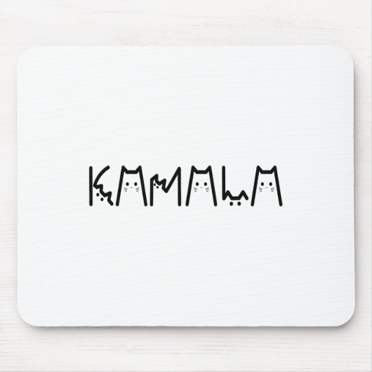 Harris Cat Lettering Positive Funny 2024 Wahl Mousepad (Vorne)