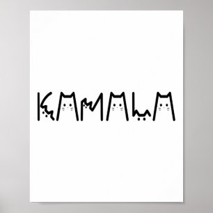 Harris Cat Lettering Positive Funny 2024 Wahl Poster