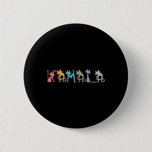Harris Cat Lettering Positive Funny Button (Vorderseite)