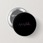 Harris Cat Lettering Positive Funny Cat Lover Button (Vorne & Hinten)