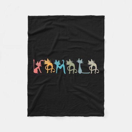 Harris Cat Lettering Positive Funny Fleecedecke (Vorderseite)