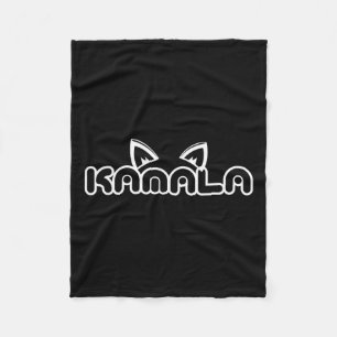 Harris Cat Lettering Positive Funny Kamala Fleecedecke