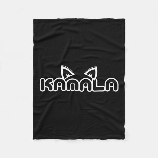 Harris Cat Lettering Positive Funny Kamala Fleecedecke (Vorderseite)