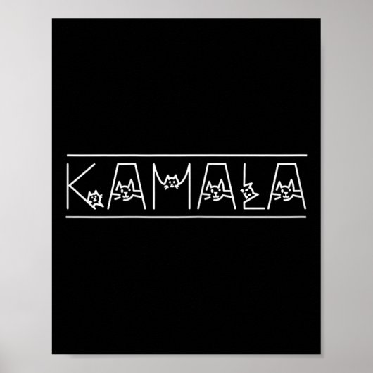 Harris Cat Lettering Positives Funny Shirt Kamala Poster (Vorne)