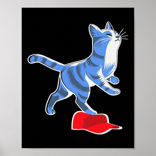 Harris Cat Stepping über Mega Hat Vp Präsident Poster (Vorne)