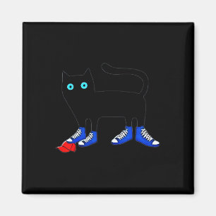 Harris Cat Wearing Blue Leinwand Shoes Tramples Re Magnet