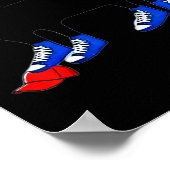 Harris Cat Wearing Blue Leinwand Shoes Tramples Re Poster (Ecke)