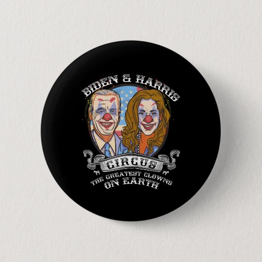 Harris Circus Beste Clowns auf der Erde Anti-Biden Button (Vorderseite)