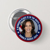 Harris EINE FRAU IST IM WEISSEN HAUS Button (Vorne & Hinten)