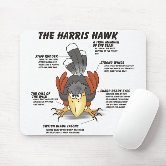 Harris-Falke-Cartoon Mousepad (Mit Mouse)