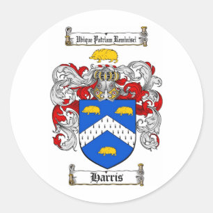 HARRIS-FAMILIENWAPPEN - HARRIS-WAPPEN RUNDER AUFKLEBER