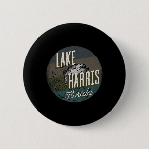 Harris Fl Large Mouth B Fischen Retro Leaping Fisc Button