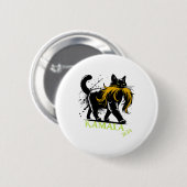 Harris Funny Retro Childless Cat Lady President 20 Button (Vorne & Hinten)