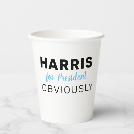 Harris für den Präsidenten 2024 Pappbecher (Vorderseite)