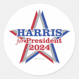 HARRIS für den Präsidenten 2024 - Runder Aufkleber