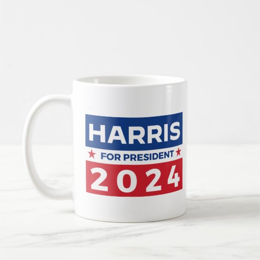 Harris für Präsident 2024 Kaffeetasse (Links)