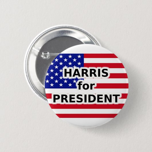 HARRIS FÜR PRÄSIDENT - Amerikanische Flagge Button (Vorne & Hinten)
