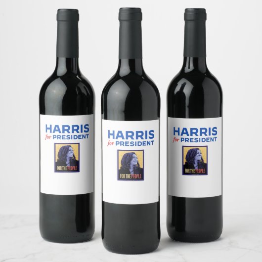 Harris für Präsident / Kamala Harris für Präsident Weinetikett (Flaschen)