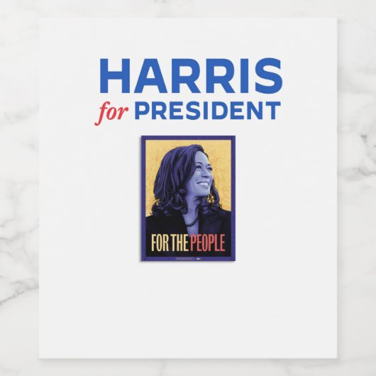 Harris für Präsident / Kamala Harris für Präsident Weinetikett (Einzelnes Label)