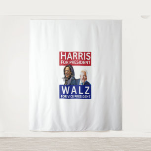 Harris für Präsident Walz für Vizepräsident Kamal Wandteppich