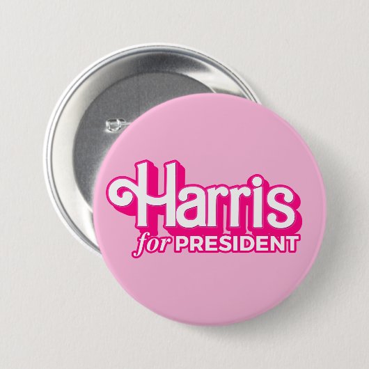 Harris für President Pink Style Button (Vorne & Hinten)
