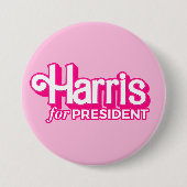 Harris für President Pink Style Button (Vorderseite)
