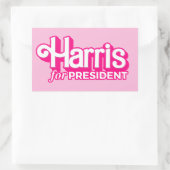 Harris für President Pink Style Rechteckiger Aufkleber (Tasche)