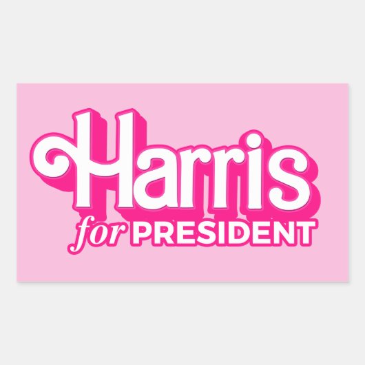 Harris für President Pink Style Rechteckiger Aufkleber (Vorderseite)