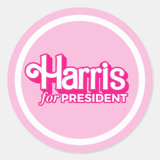 Harris für President Pink Style Runder Aufkleber (Vorderseite)
