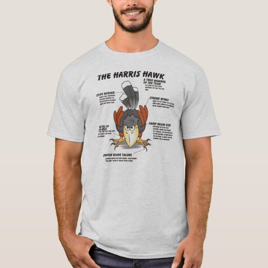 Harris-Habicht-Cartoon T-Shirt (Vorderseite)