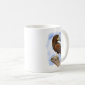 Harris Hawk auf der Lauer Cartoon	 Kaffeetasse (VorderseiteRechts)