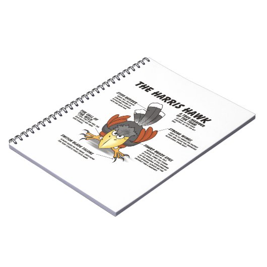 Harris Hawk Cartoon Notizblock (Linke Seite)