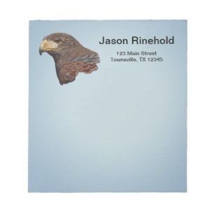 Harris Hawk Imitats Stickerei Notizblock