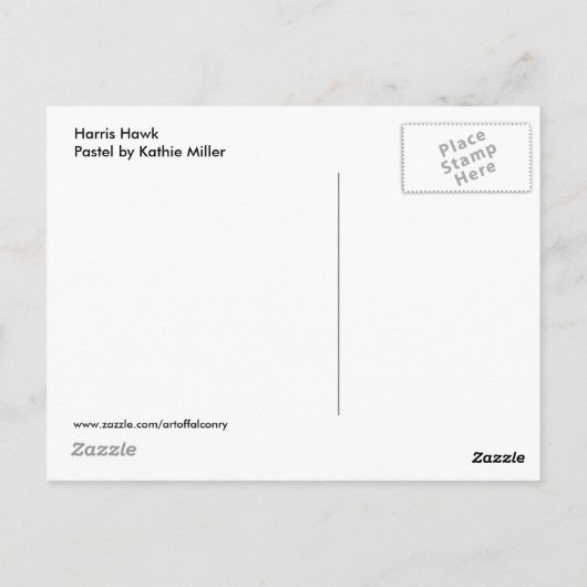 Harris Hawk-pastel Postkarte (Rückseite)