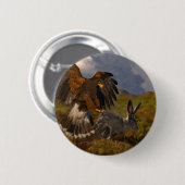 Harris Hawk und Jackrabbit - Acryl Button (Vorne & Hinten)