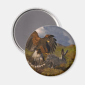 Harris Hawk und Jackrabbit - Acryl Magnet (Vorderseite/Rückseite)