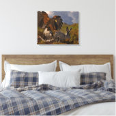 Harris Hawk und Jackrabbit Leinwanddruck (Insitu (Schlafzimmer))