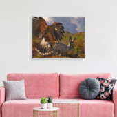Harris Hawk und Jackrabbit Leinwanddruck (Insitu (Wohnzimmer))
