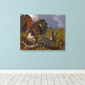 Harris Hawk und Jackrabbit Leinwanddruck (Insitu (Holzboden))