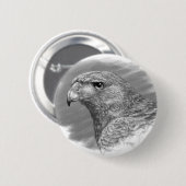 Harris Hawk Zeichnend Button (Vorne & Hinten)