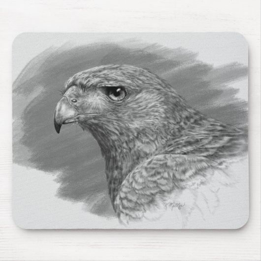 Harris Hawk Zeichnend Mousepad (Vorne)
