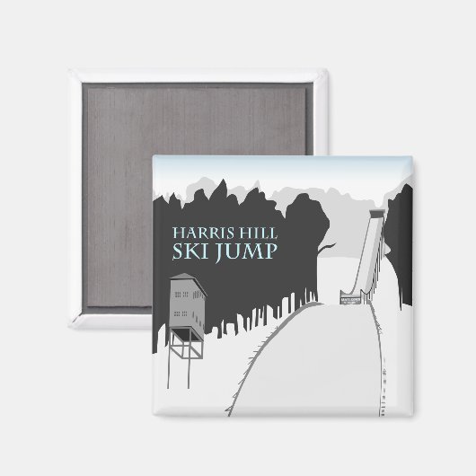 Harris Hill Ski Jump Magnet (Vorderseite/Rückseite)