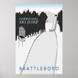Harris Hill Ski Jump Retro Poster