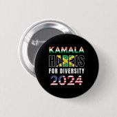 Harris India Jamaica Flag Diversity 2024 Button (Vorne & Hinten)
