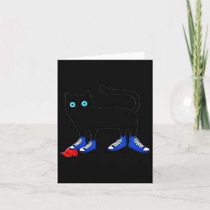 Harris Katze mit blauen Leinwand Schuhen zertrampe Karte