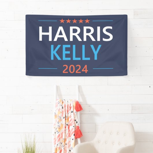 Harris Kelly 2024 Kamala Harris Democrat Banner (Insitu)